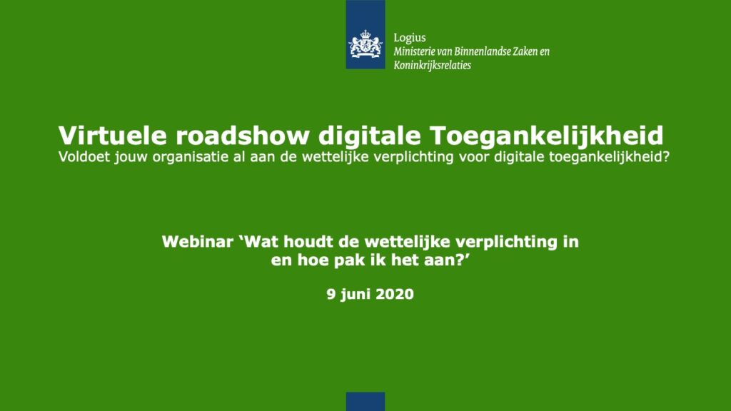 Webinar Digitale Toegankelijkheid io Logius BZK